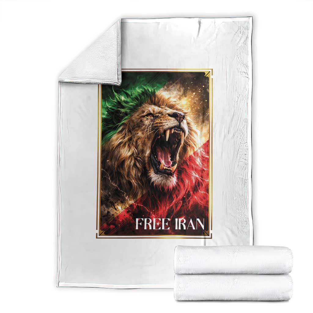 Free Iran Lion Throw Blanket Freedom Resistance Solidarity Movement Gift TS12 White Print Your Wear