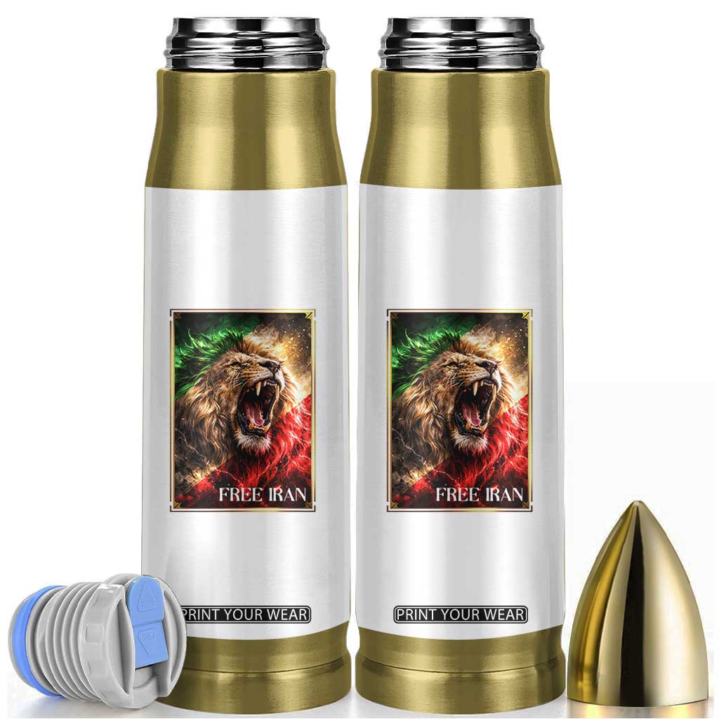 Free Iran Lion Bullet Tumbler Freedom Resistance Solidarity Movement Gift TS12 White Print Your Wear