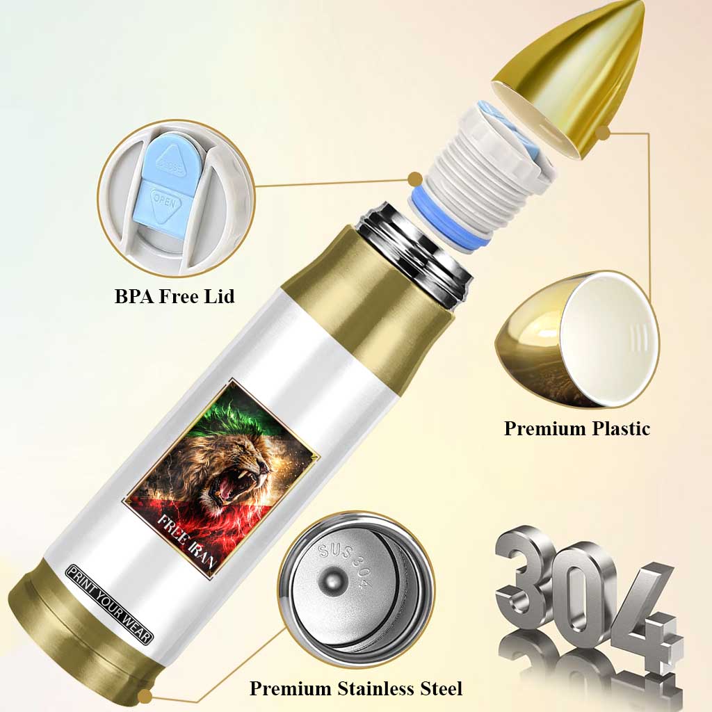 Free Iran Lion Bullet Tumbler Freedom Resistance Solidarity Movement Gift TS12 Print Your Wear