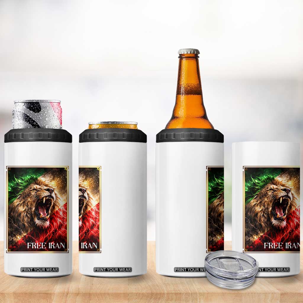 Free Iran Lion 4 in 1 Can Cooler Tumbler Freedom Resistance Solidarity Movement Gift TS12 Print Your Wear