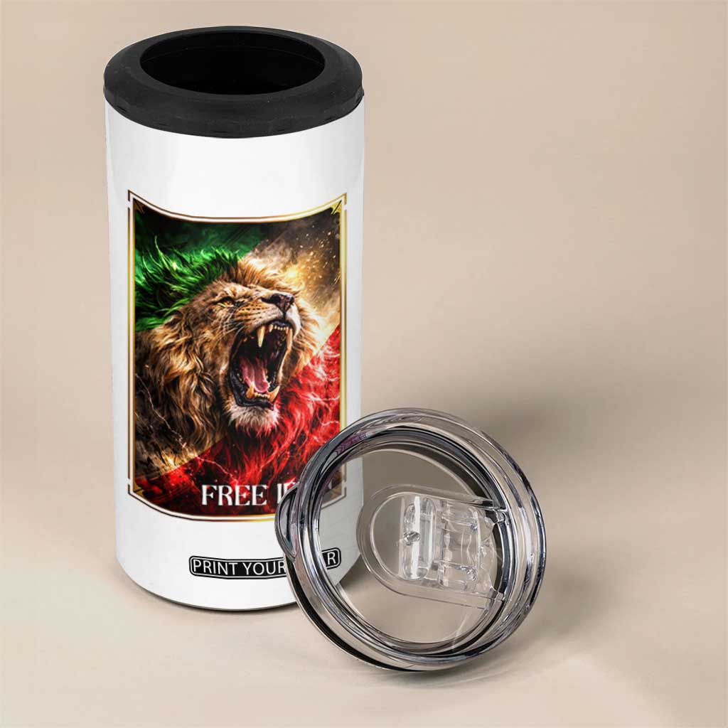 Free Iran Lion 4 in 1 Can Cooler Tumbler Freedom Resistance Solidarity Movement Gift TS12 Print Your Wear