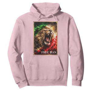Free Iran Lion Hoodie Freedom Resistance Solidarity Movement Gift TS12 Light Pink Print Your Wear