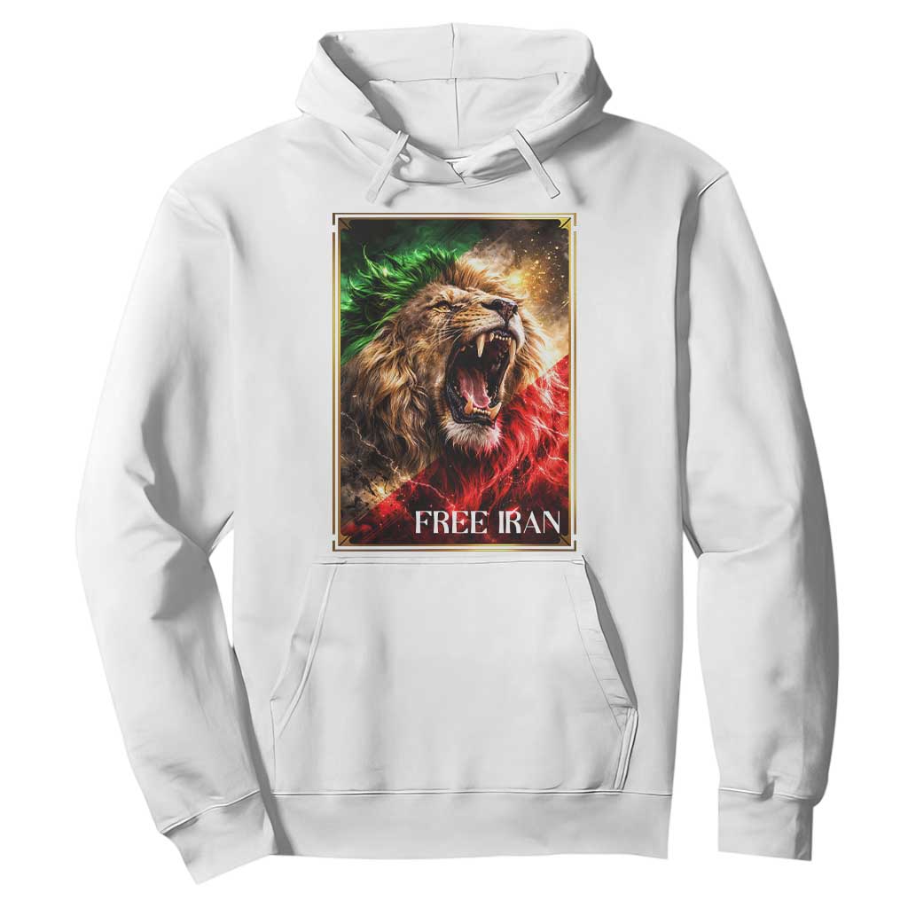 Free Iran Lion Hoodie Freedom Resistance Solidarity Movement Gift TS12 White Print Your Wear