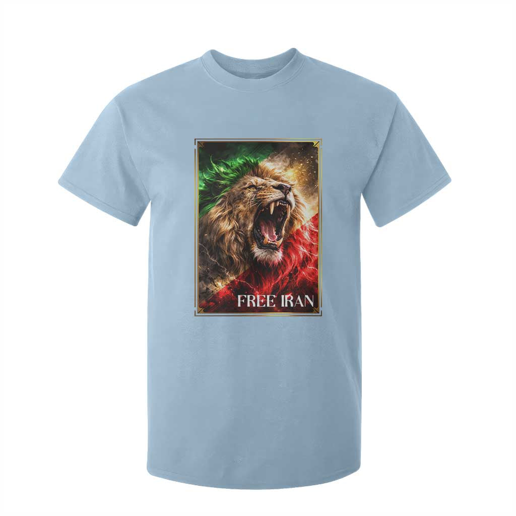 Free Iran Lion T Shirt For Kid Freedom Resistance Solidarity Movement Gift TS12 Light Blue Print Your Wear
