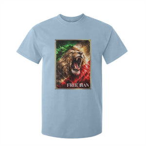 Free Iran Lion T Shirt For Kid Freedom Resistance Solidarity Movement Gift TS12 Light Blue Print Your Wear