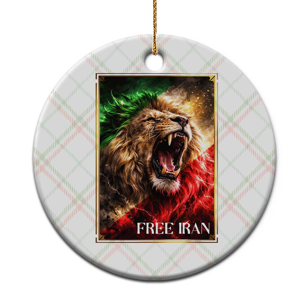 Free Iran Lion Ceramic Ornament Freedom Resistance Solidarity Movement Gift TS12 1pc Christmas Plaid Print Your Wear