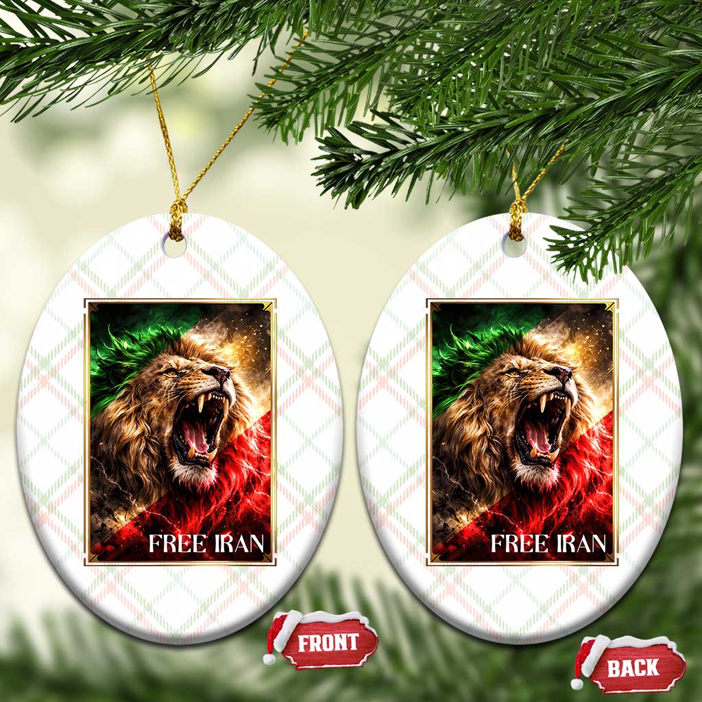 Free Iran Lion Ceramic Ornament Freedom Resistance Solidarity Movement Gift TS12 Print Your Wear