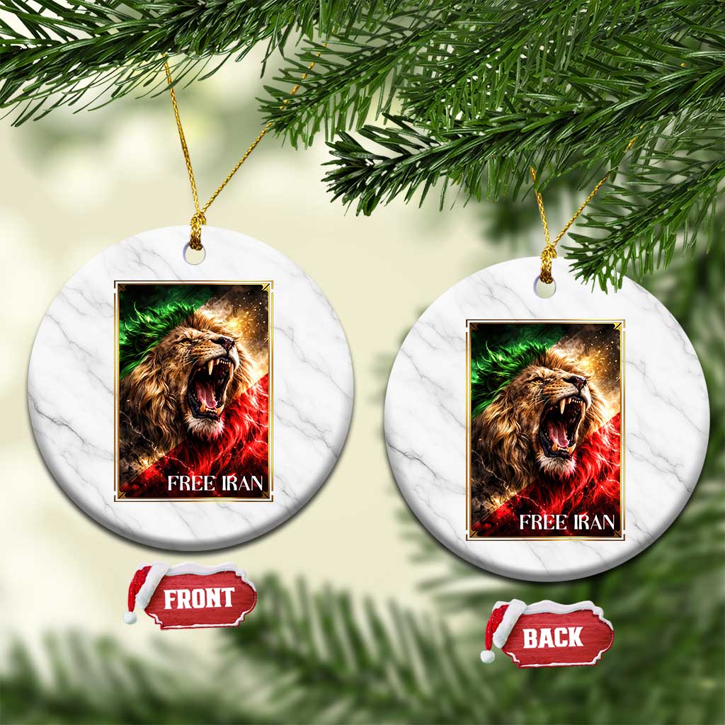 Free Iran Lion Ceramic Ornament Freedom Resistance Solidarity Movement Gift TS12 1pc White Marble Print Your Wear