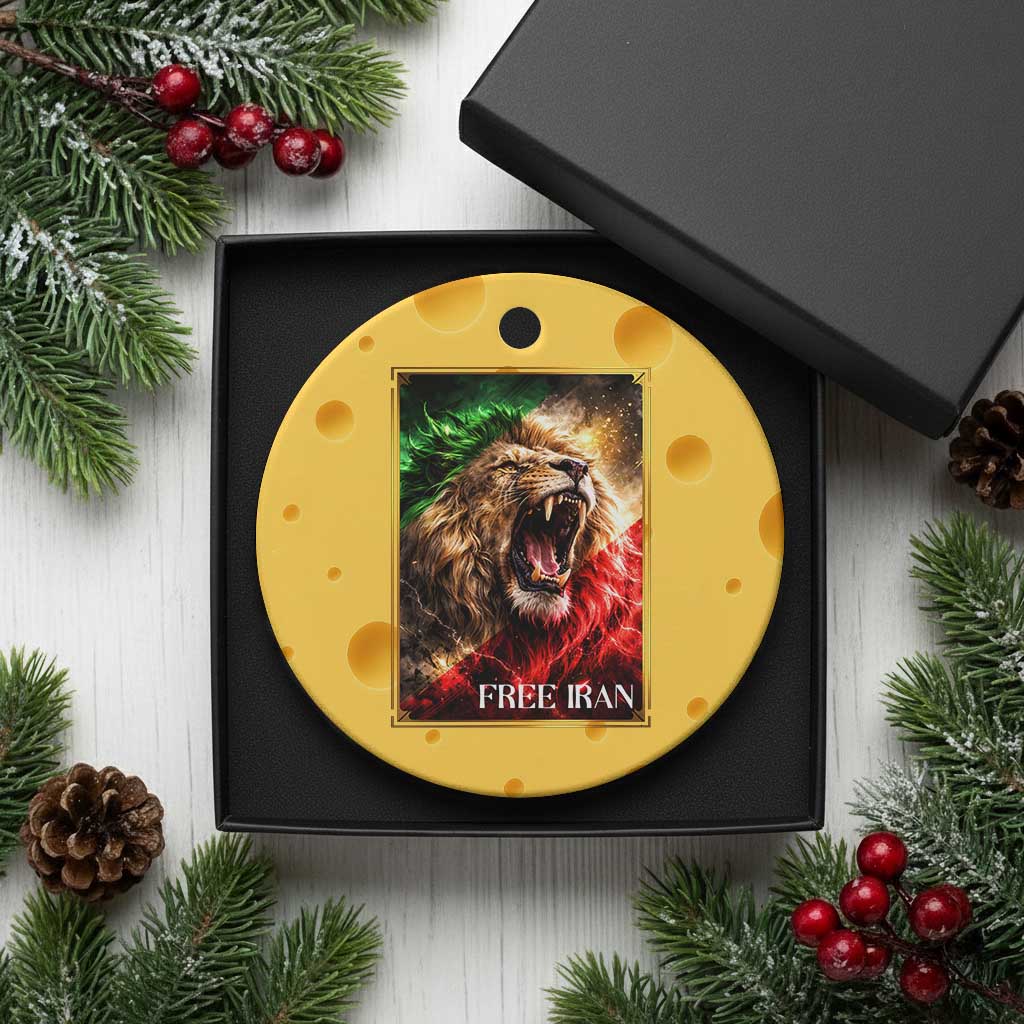 Free Iran Lion Ceramic Ornament Freedom Resistance Solidarity Movement Gift TS12 1pc Yellow Cheese Print Your Wear