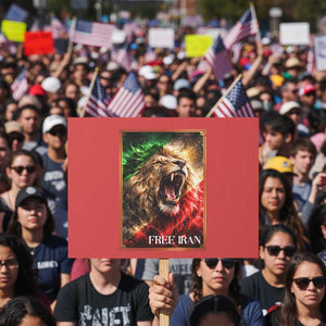 Free Iran Lion Protest Sign Freedom Resistance Solidarity Movement Gift TS12 Horizontal 18" × 24" Red Print Your Wear