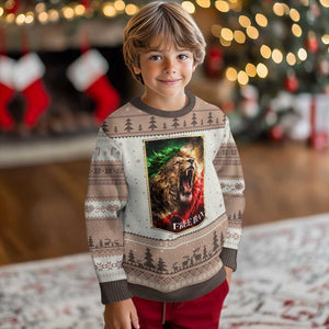 Free Iran Lion Ugly Christmas Sweater Freedom Resistance Solidarity Movement Gift TS12 Mocha Mousse Print Your Wear