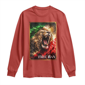 Free Iran Lion Long Sleeve Shirt Freedom Resistance Solidarity Movement Gift TS12 Red Print Your Wear