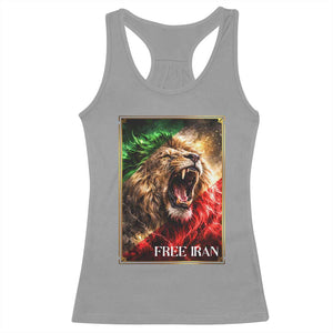 Free Iran Lion Racerback Tank Top Freedom Resistance Solidarity Movement Gift TS12 Sport Gray Print Your Wear
