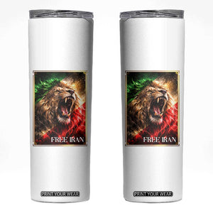 Free Iran Lion Skinny Tumbler Freedom Resistance Solidarity Movement Gift TS12 White Print Your Wear