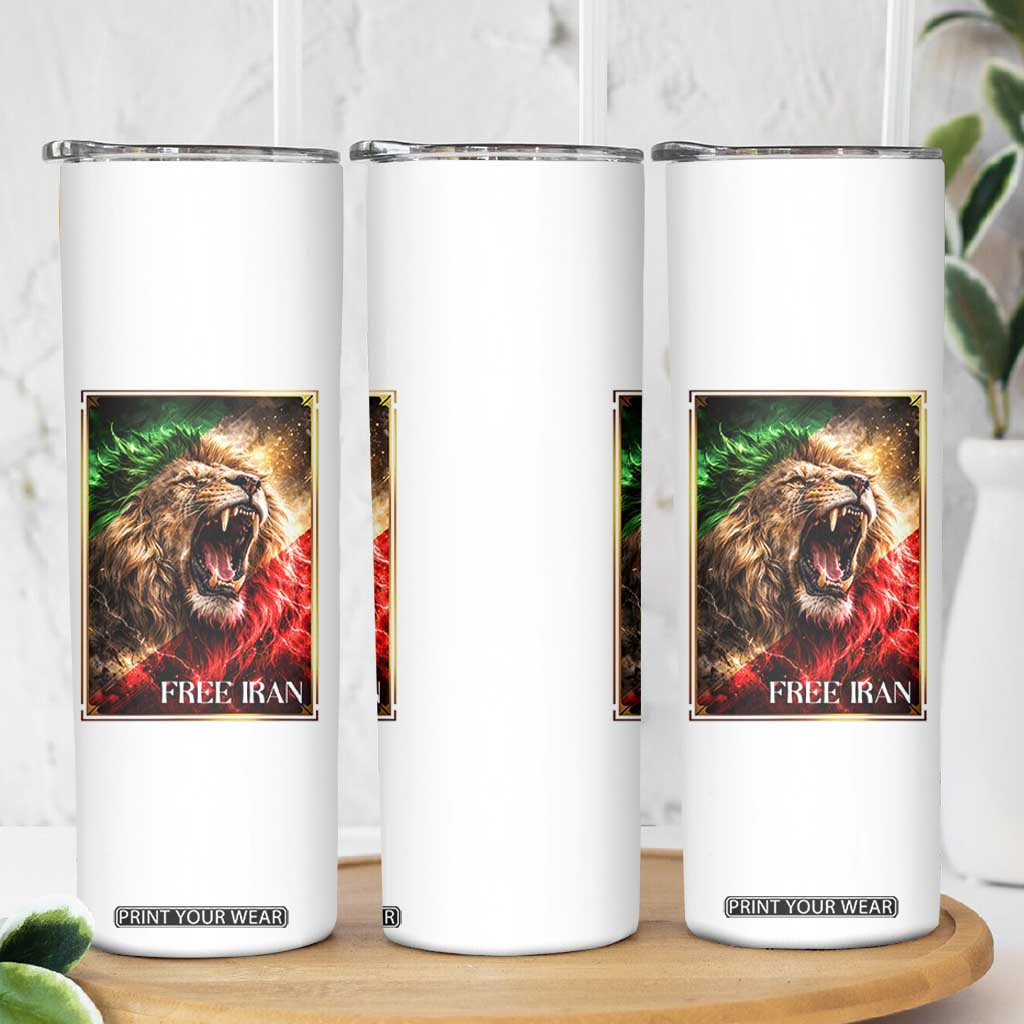 Free Iran Lion Skinny Tumbler Freedom Resistance Solidarity Movement Gift TS12 Print Your Wear
