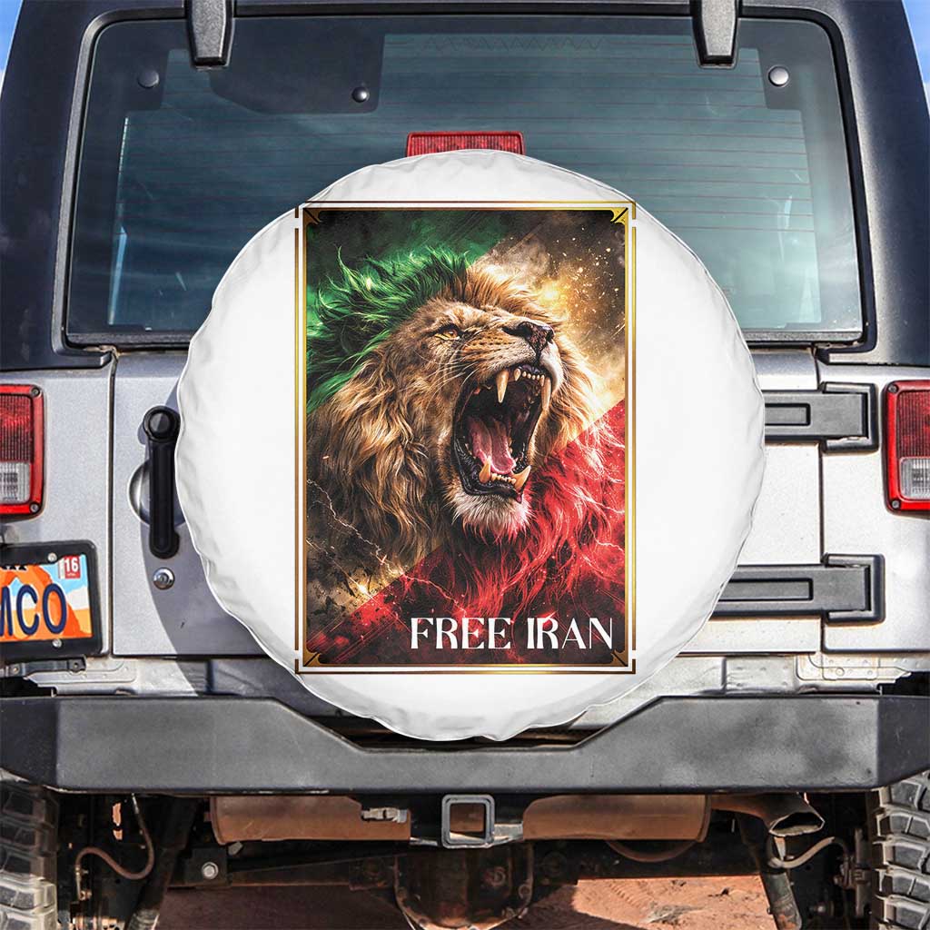 Free Iran Lion Spare Tire Cover Freedom Resistance Solidarity Movement Gift TS12 No hole White Print Your Wear