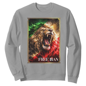 Free Iran Lion Sweatshirt Freedom Resistance Solidarity Movement Gift TS12 Sport Gray Print Your Wear