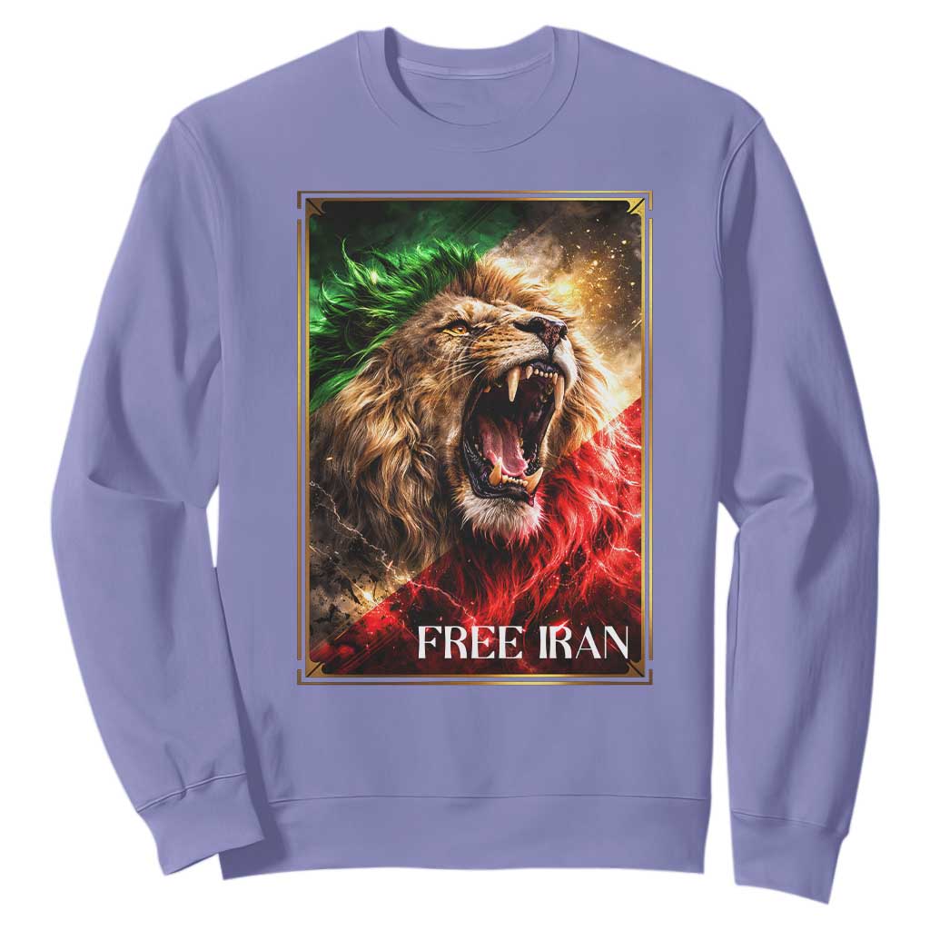 Free Iran Lion Sweatshirt Freedom Resistance Solidarity Movement Gift TS12 Violet Print Your Wear