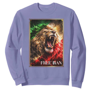 Free Iran Lion Sweatshirt Freedom Resistance Solidarity Movement Gift TS12 Violet Print Your Wear