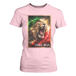 Free Iran Lion T Shirt For Women Freedom Resistance Solidarity Movement Gift TS12 Light Pink Print Your Wear