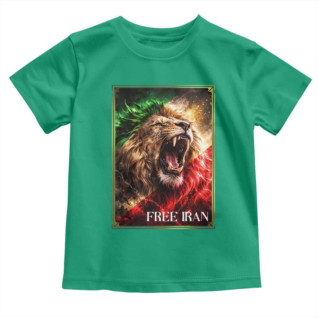 Free Iran Lion Toddler T Shirt Freedom Resistance Solidarity Movement Gift TS12 Irish Green Print Your Wear