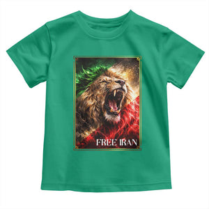 Free Iran Lion Toddler T Shirt Freedom Resistance Solidarity Movement Gift TS12 Irish Green Print Your Wear