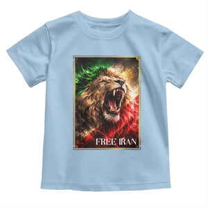 Free Iran Lion Toddler T Shirt Freedom Resistance Solidarity Movement Gift TS12 Light Blue Print Your Wear