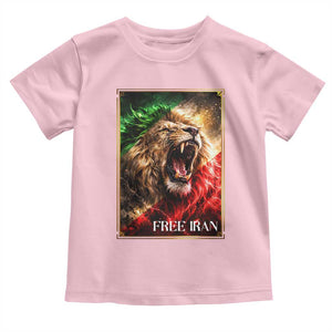 Free Iran Lion Toddler T Shirt Freedom Resistance Solidarity Movement Gift TS12 Light Pink Print Your Wear