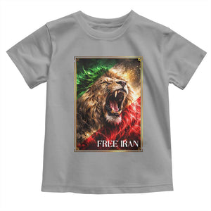 Free Iran Lion Toddler T Shirt Freedom Resistance Solidarity Movement Gift TS12 Sport Gray Print Your Wear