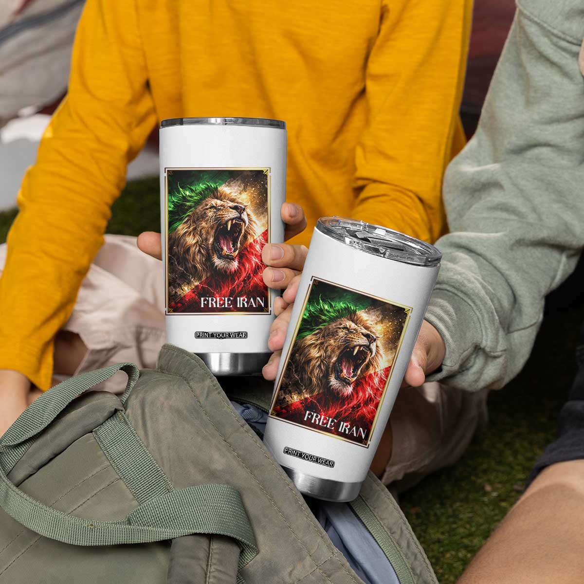 Free Iran Lion Tumbler Cup Freedom Resistance Solidarity Movement Gift TS12 Print Your Wear