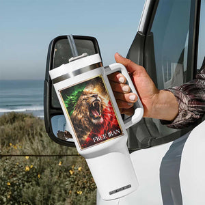 Free Iran Lion Tumbler With Handle Freedom Resistance Solidarity Movement Gift TS12 Print Your Wear