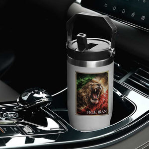 Free Iran Lion Flip Straw Tumbler Freedom Resistance Solidarity Movement Gift TS12 Print Your Wear