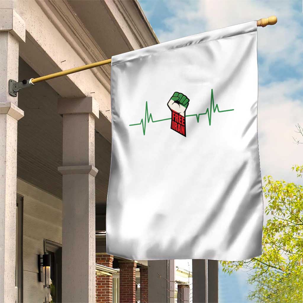 Free Iran Garden Flag Patriotic Heartbeat Flag Movement Gift TS12 Print Your Wear