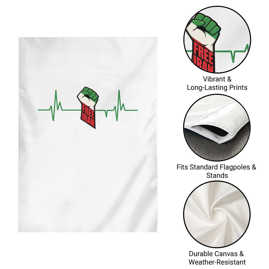 Free Iran Garden Flag Patriotic Heartbeat Flag Movement Gift TS12 Print Your Wear