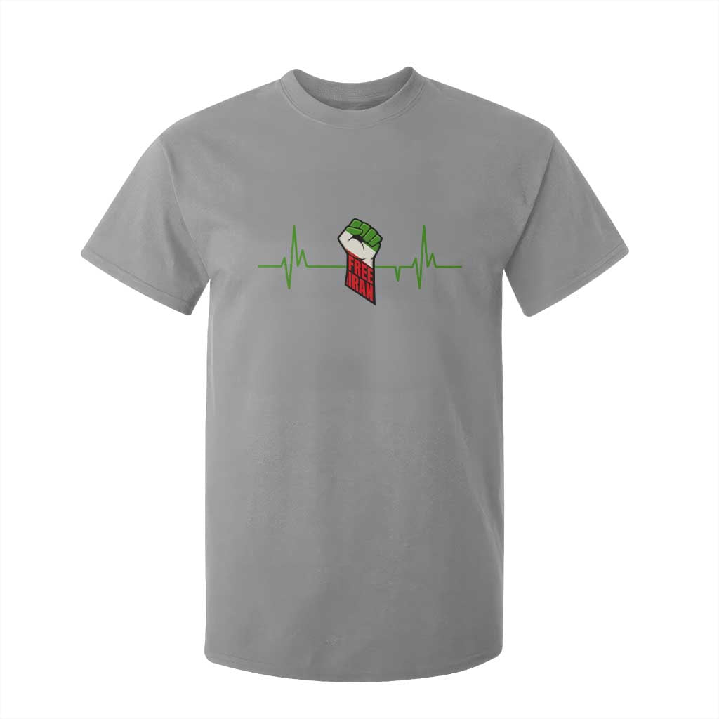 Free Iran T Shirt For Kid Patriotic Heartbeat Flag Movement Gift TS12 Sport Gray Print Your Wear