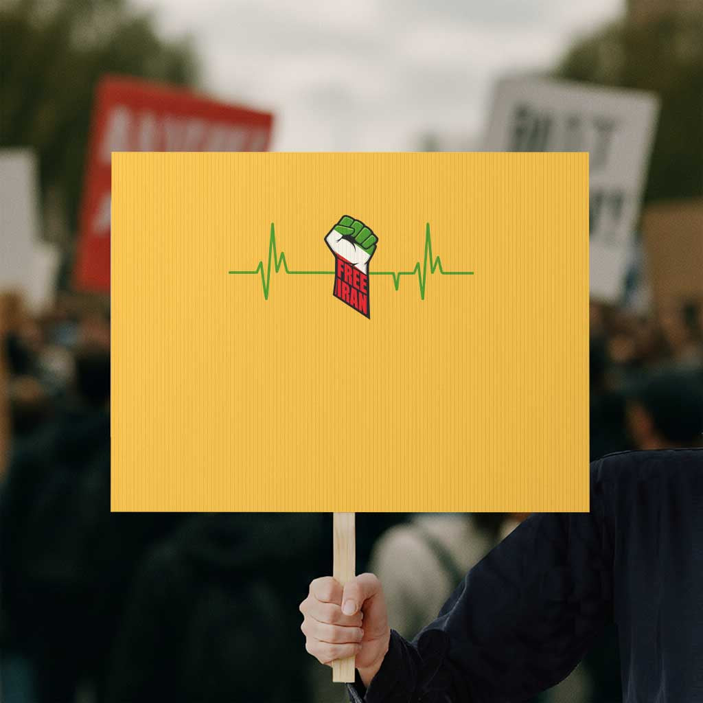 Free Iran Protest Sign Patriotic Heartbeat Flag Movement Gift TS12 Horizontal 18