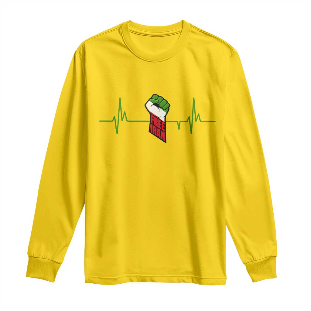 Free Iran Long Sleeve Shirt Patriotic Heartbeat Flag Movement Gift TS12 Daisy Print Your Wear