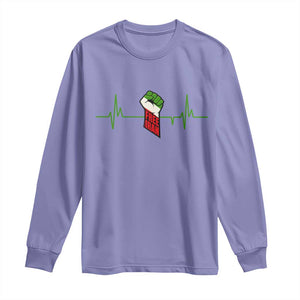 Free Iran Long Sleeve Shirt Patriotic Heartbeat Flag Movement Gift TS12 Violet Print Your Wear