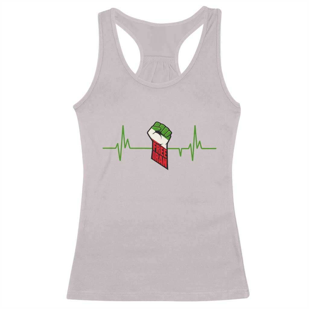 Free Iran Racerback Tank Top Patriotic Heartbeat Flag Movement Gift TS12 Ice Gray Print Your Wear