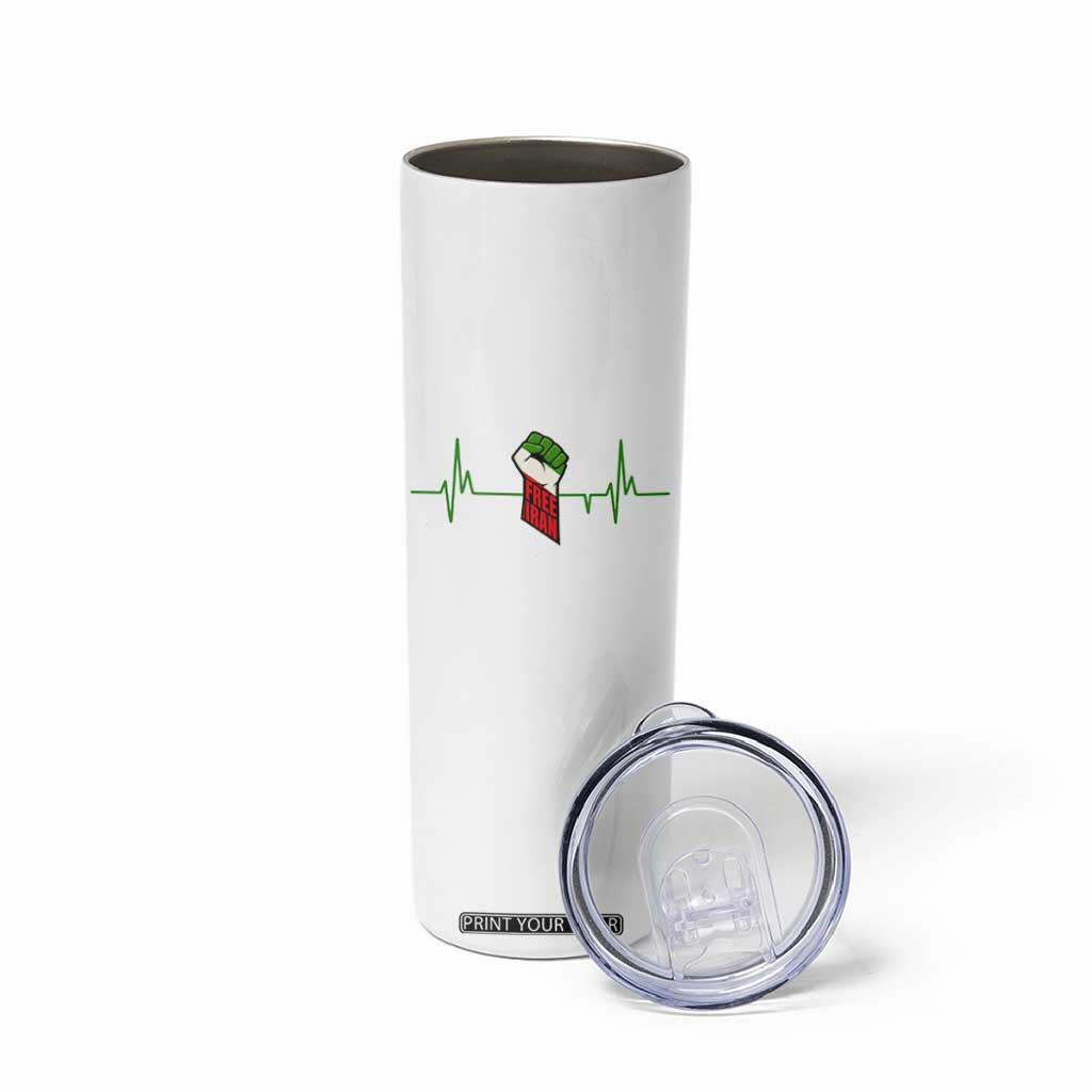 Free Iran Skinny Tumbler Patriotic Heartbeat Flag Movement Gift TS12 Print Your Wear