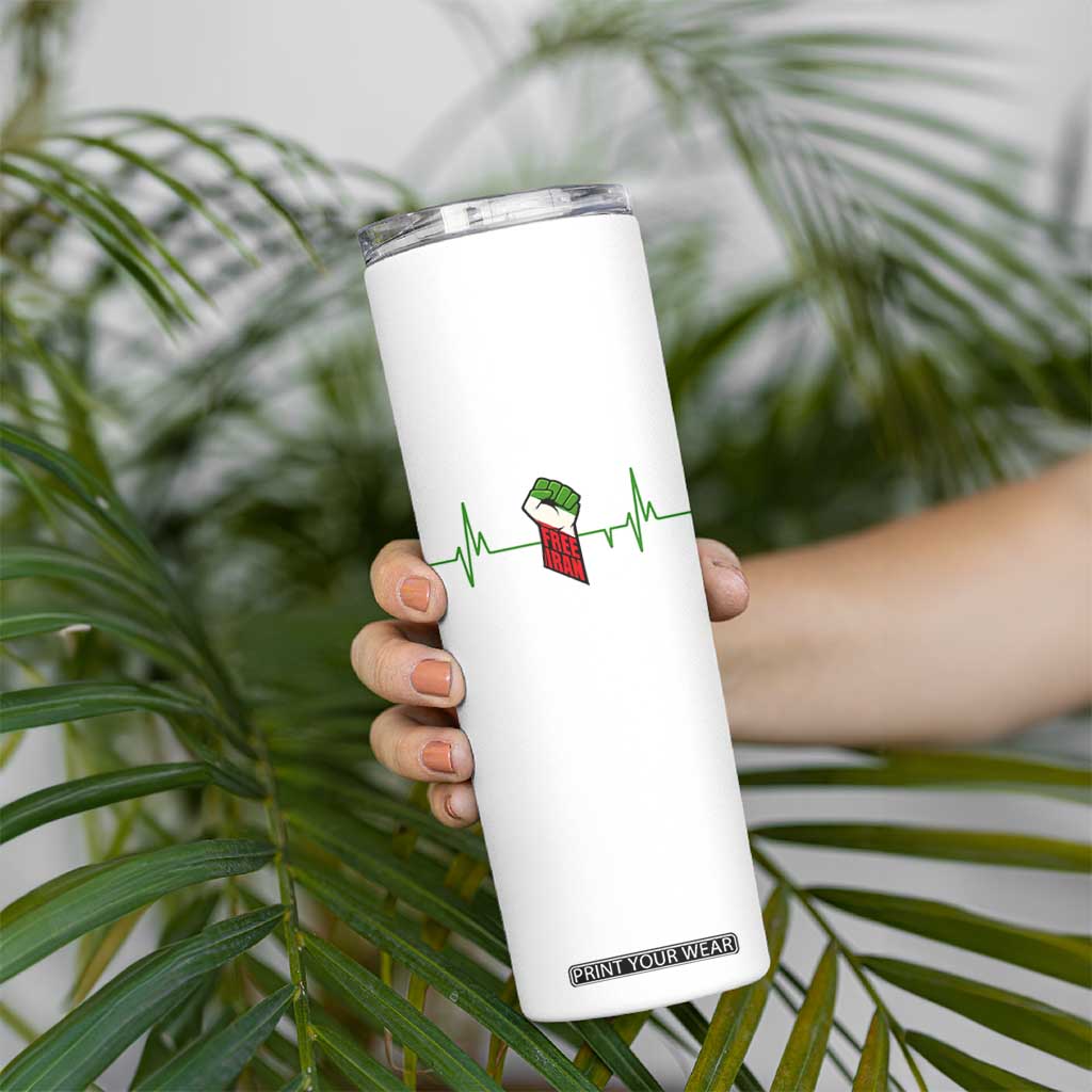 Free Iran Skinny Tumbler Patriotic Heartbeat Flag Movement Gift TS12 Print Your Wear