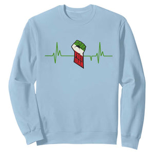 Free Iran Sweatshirt Patriotic Heartbeat Flag Movement Gift TS12 Light Blue Print Your Wear