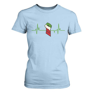 Free Iran T Shirt For Women Patriotic Heartbeat Flag Movement Gift TS12 Light Blue Print Your Wear