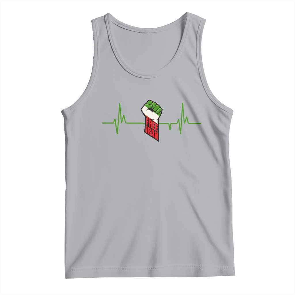 Free Iran Tank Top Patriotic Heartbeat Flag Movement Gift TS12 Athletic Heather Print Your Wear