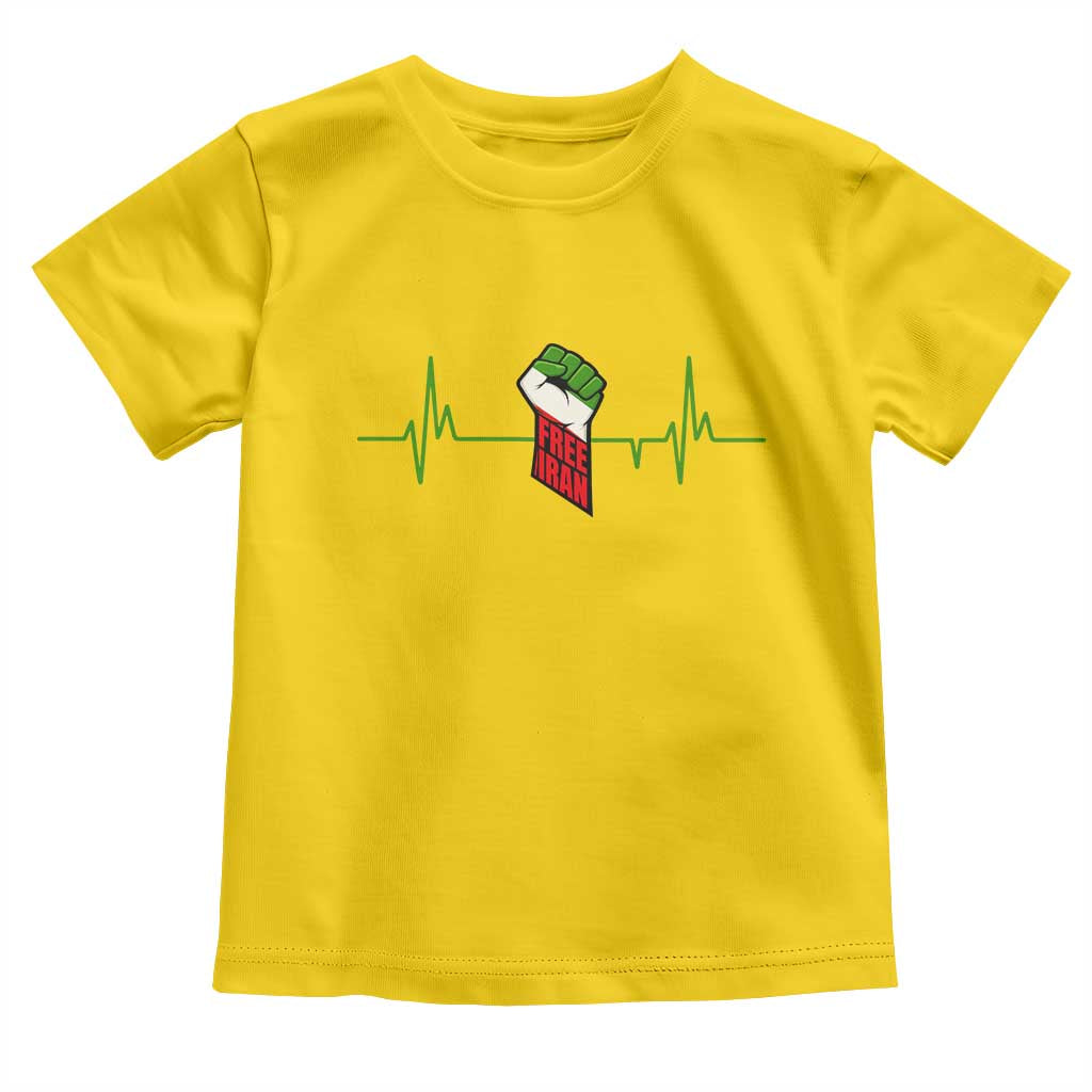 Free Iran Toddler T Shirt Patriotic Heartbeat Flag Movement Gift TS12 Daisy Print Your Wear