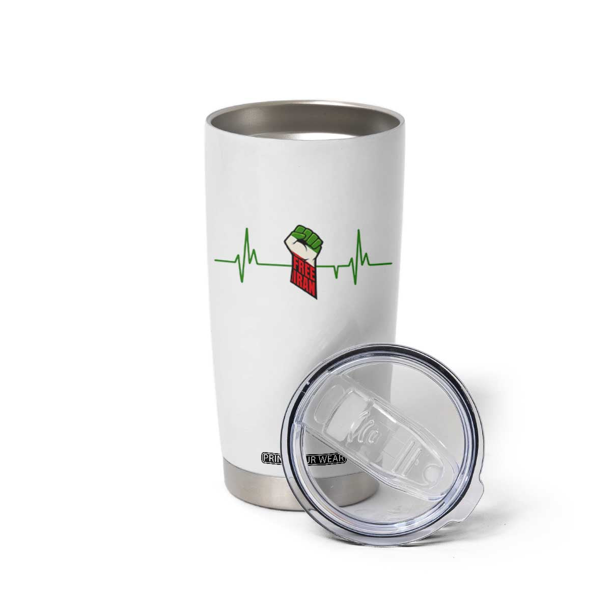Free Iran Tumbler Cup Patriotic Heartbeat Flag Movement Gift TS12 Print Your Wear