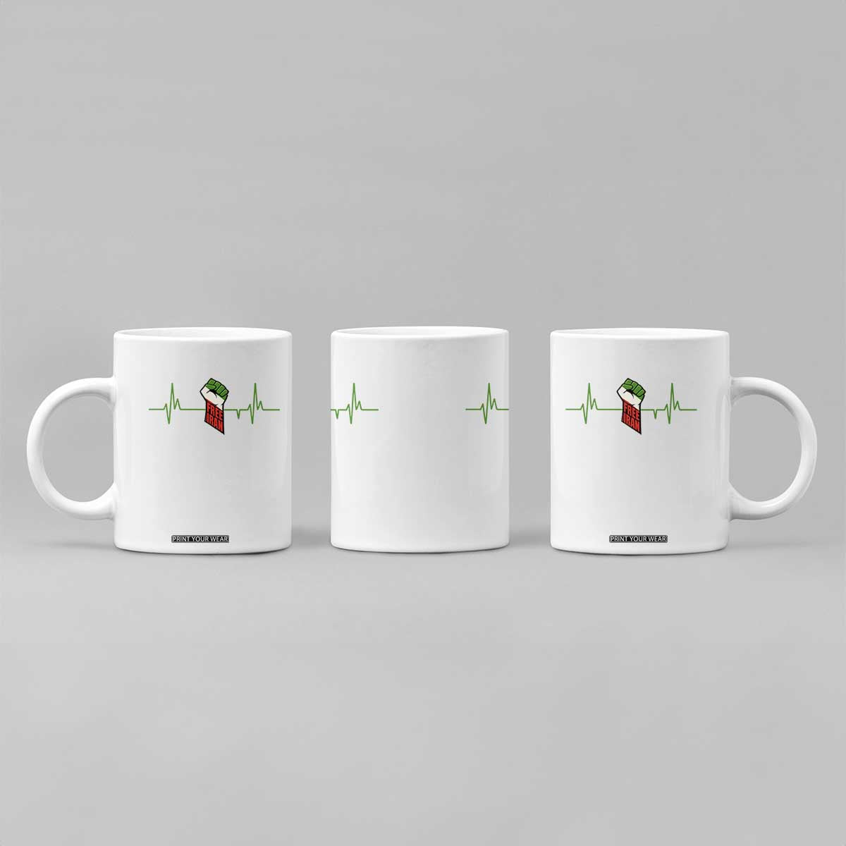 Free Iran Coffee Mug Patriotic Heartbeat Flag Movement Gift TS12 Print Your Wear