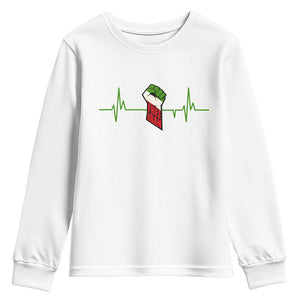 Free Iran Youth Sweatshirt Patriotic Heartbeat Flag Movement Gift TS12 White Print Your Wear
