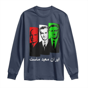 Pahlavi Kings Of Iran Long Sleeve Shirt Iran Is Our Temple Patriotic Resistance TS12 Navy Print Your Wear