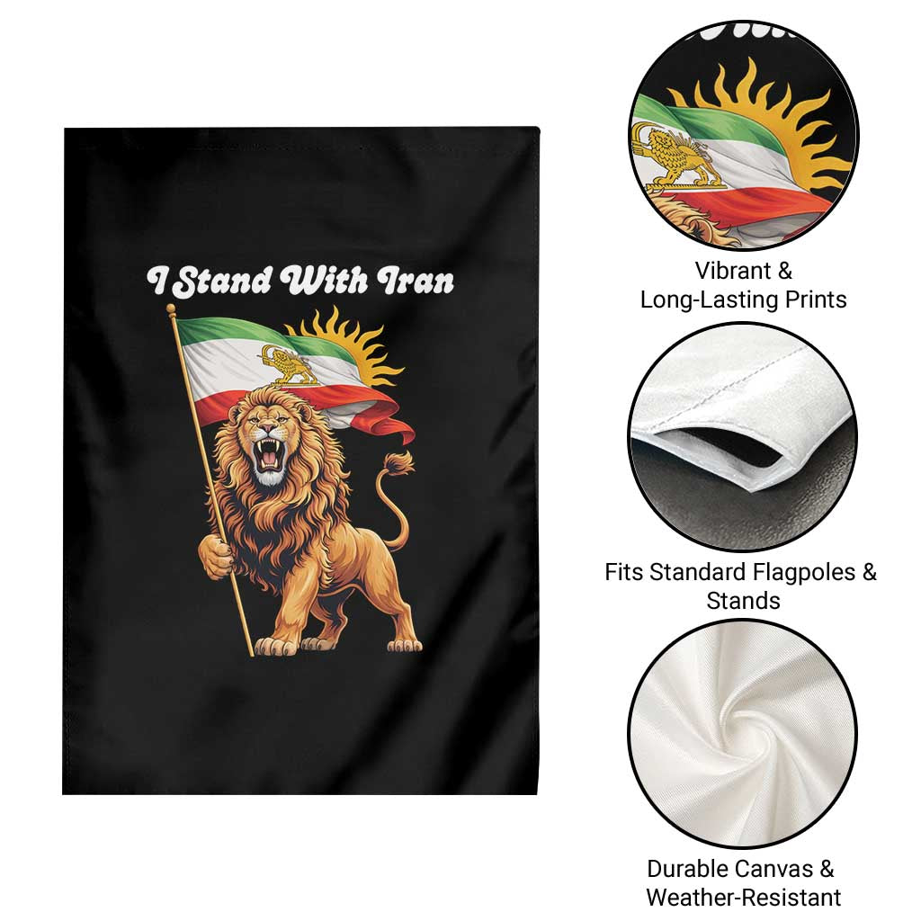 I Stand With Iran Garden Flag Freedom Lion Patriotic Resistance Gift TS12 Print Your Wear